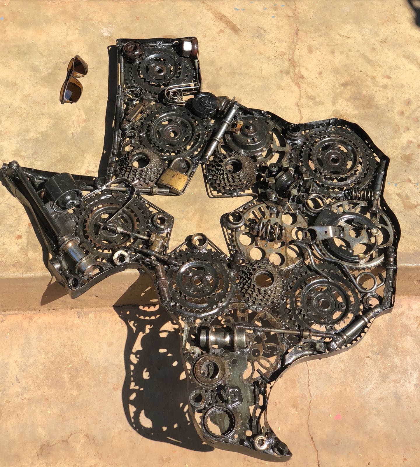 Repurposed Metal Art - Rustic Home Decor - Texas Map Art