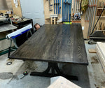 Solid Oak Dining Table with Trestle Base - Handcrafted Furniture