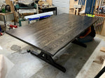 Solid Oak Dining Table with Trestle Base - Handcrafted Furniture