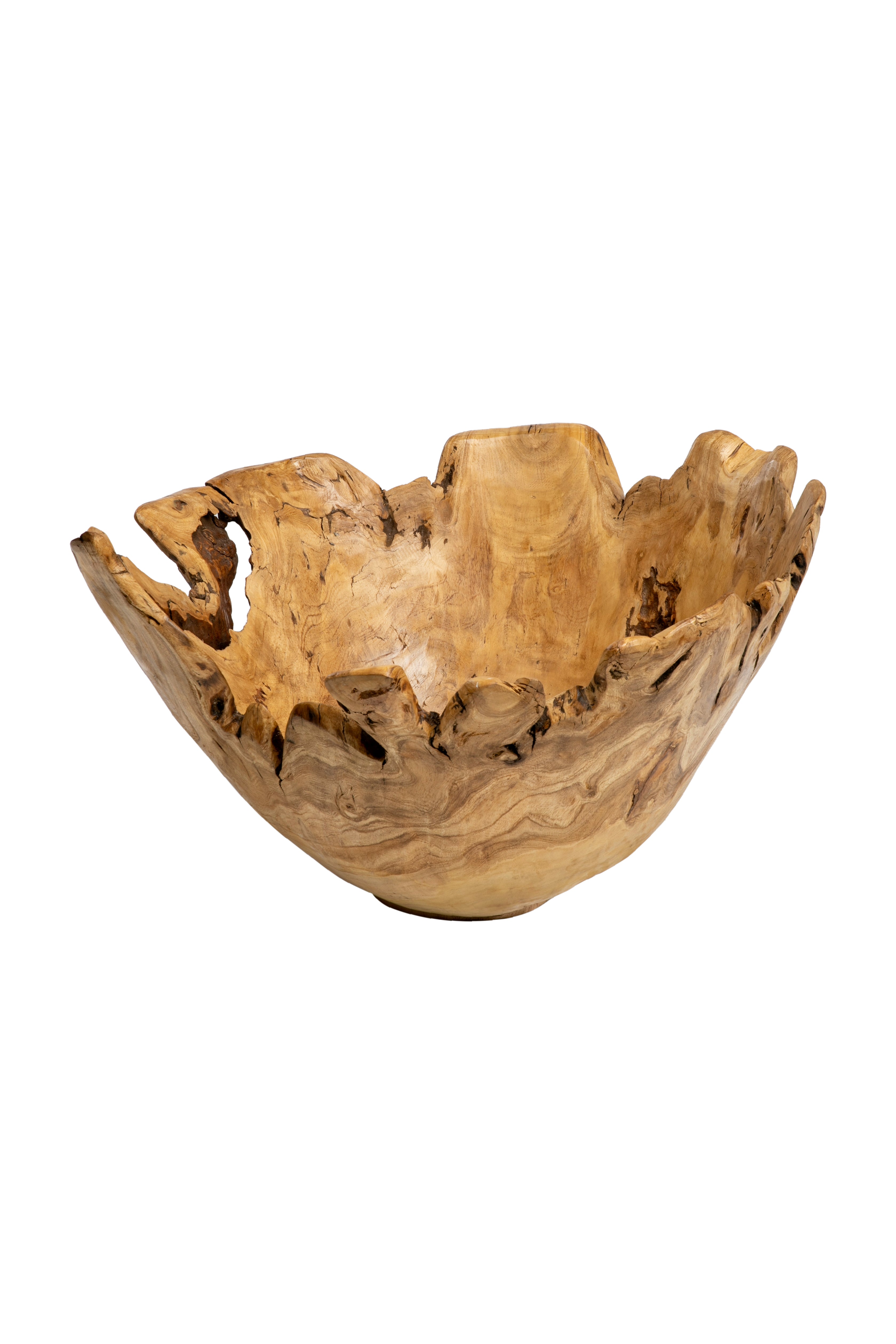 Large Handcrafted Wooden Bowl - Foyer Centerpiece