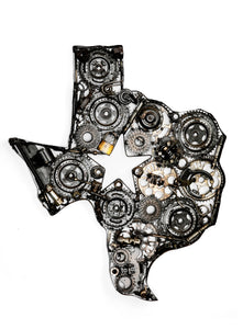 Repurposed Metal Art - Rustic Home Decor - Texas Map Art