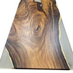 Custom Resin Dining Table - Live Edge Wood River Table - Dining Table