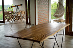 Straight Edge Wood Dining Table - Mid Century Modern - Handcrafted Furniture