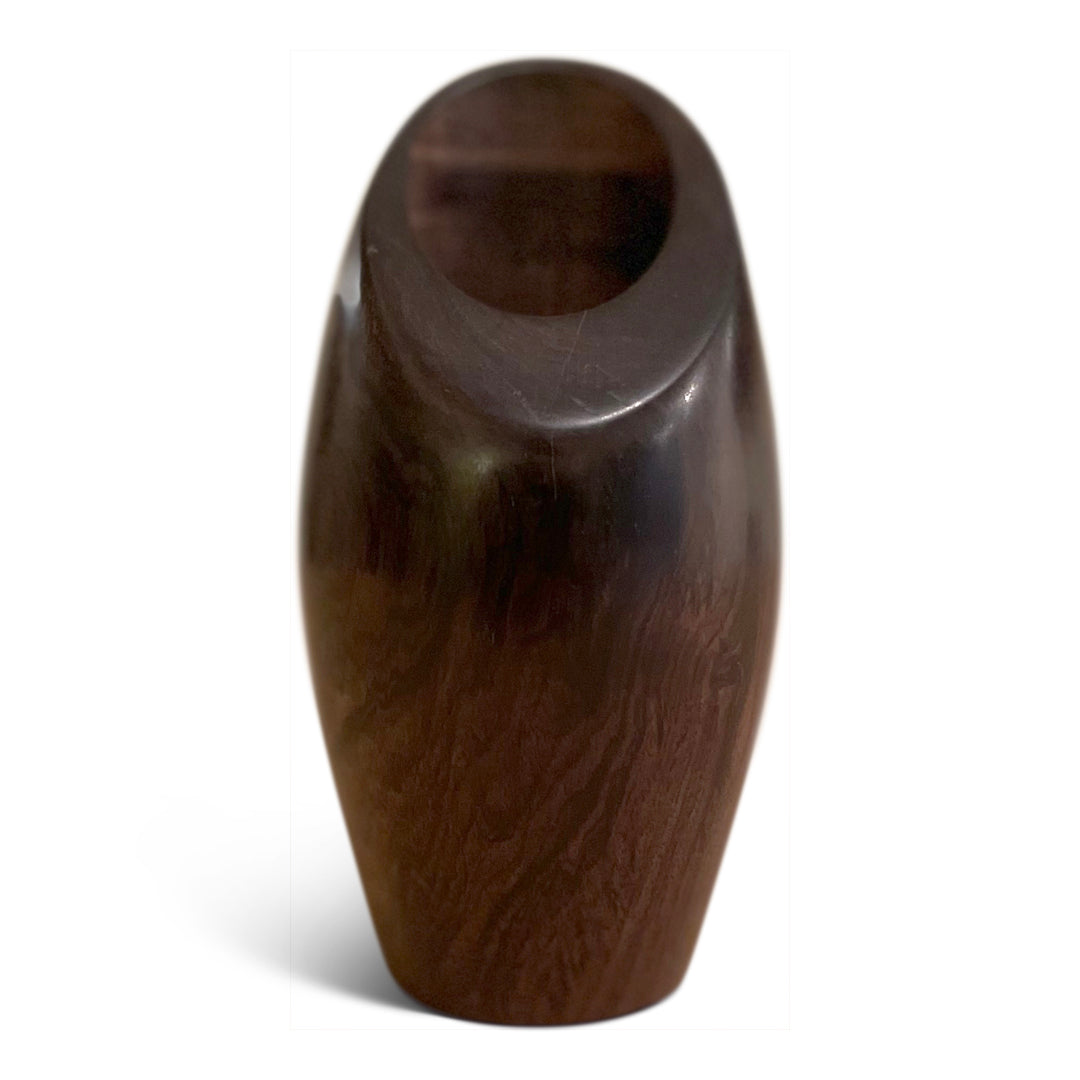 Handcrafted African Blackwood Wooden Vase - Home Decor