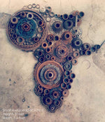 Metal Wall Art - Rustic Home Decor - Repurposed Metal Map of Africa