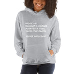 Eco-Friendly Hoodie- "You're Welcome!"- Black/ Navy/ Grey